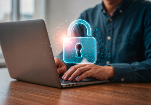 cyber-security Cloud Backup: Finger pointing to cloud on mobile device.