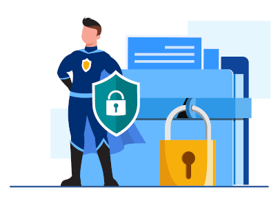 protection-yourway-left Cloud Backup for Endpoints - Computer displaying a security breach notice.